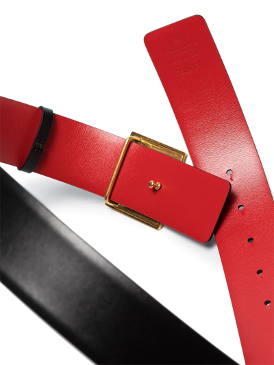 Shop Valentino Maxi Stud Reversible Leather Belt In Black