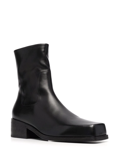 Marsèll Square-toe Block-heel Boots In Schwarz
