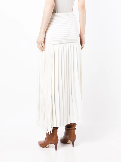 Shop Gabriela Hearst Wool Rado Pleated Skirt In White