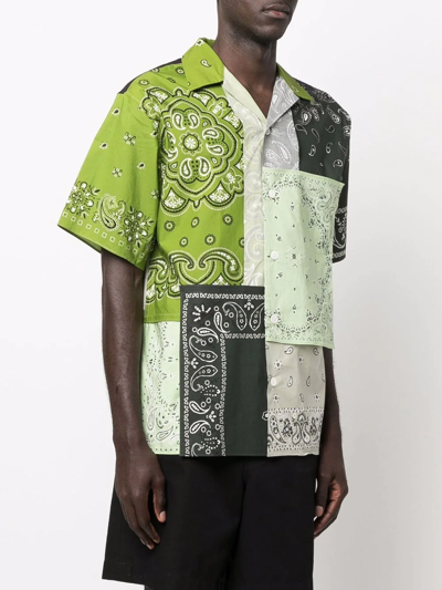 Shop Kenzo Bandana-patchwork Short-sleeve Shirt In Grün