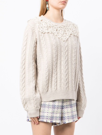 Bapy By *a Bathing Ape® Cable-knit Wool Jumper In Grau