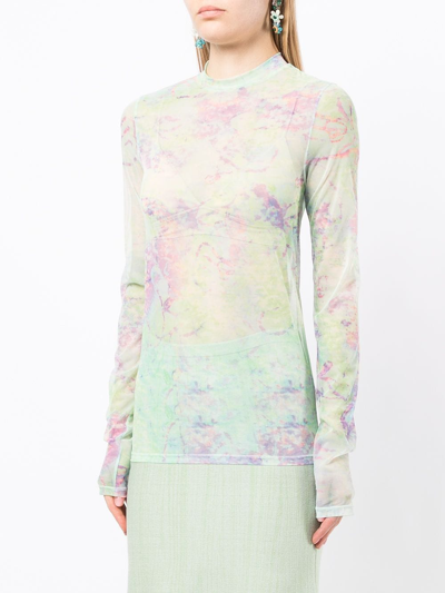 Bapy By *a Bathing Ape® Tie-dye Mock Neck Top In Grün