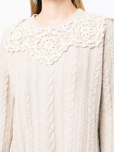 Bapy By *a Bathing Ape® Cable-knit Wool Jumper In Grau