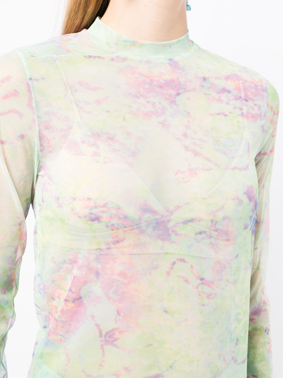 Bapy By *a Bathing Ape® Tie-dye Mock Neck Top In Grün