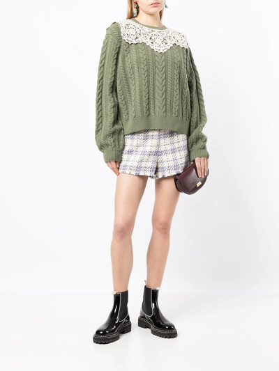 Bapy By *a Bathing Ape® Cable-knit Wool Jumper In Grün