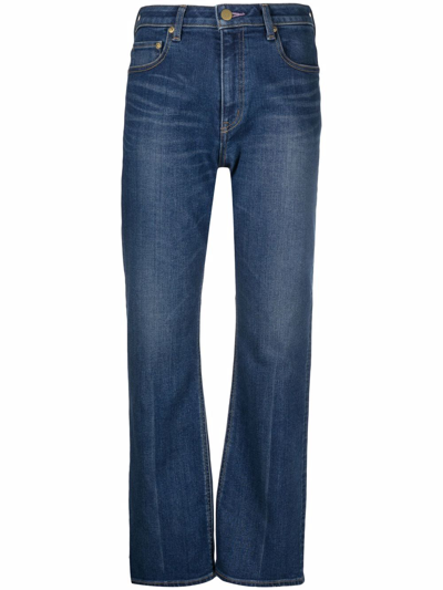 Shop Tu Es Mon Tresor High-waisted Flared Jeans In Blau