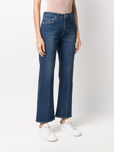 Shop Tu Es Mon Tresor High-waisted Flared Jeans In Blau