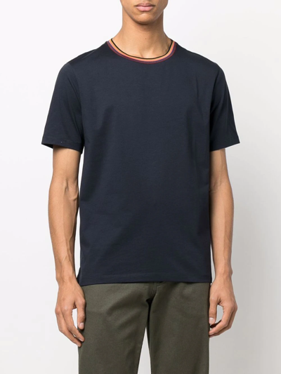 Paul Smith Blue Cotton T-shirt In Blau