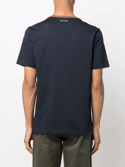Paul Smith Blue Cotton T-shirt In Blau