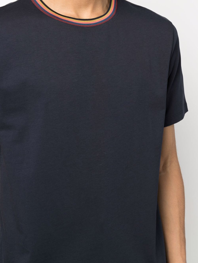 Paul Smith Blue Cotton T-shirt In Blau
