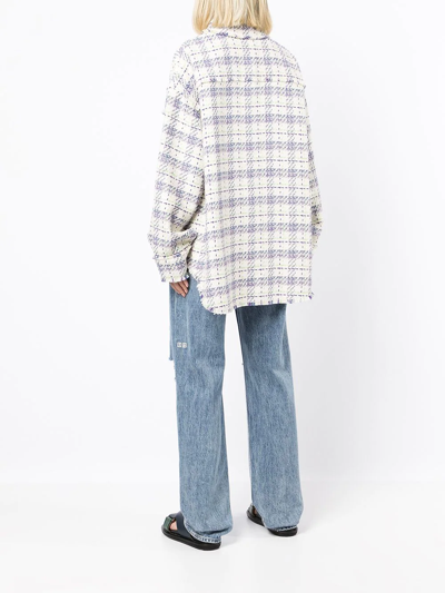 Bapy By *a Bathing Ape® Oversize Check Shirt Jacket In Weiss