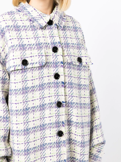 Bapy By *a Bathing Ape® Oversize Check Shirt Jacket In Weiss