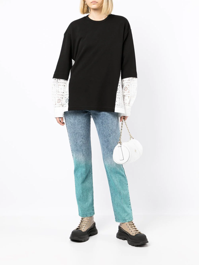 Bapy By *a Bathing Ape® Floral Cut-out Long-sleeve T-shirt In Schwarz