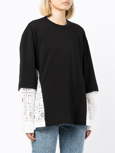 Bapy By *a Bathing Ape® Floral Cut-out Long-sleeve T-shirt In Schwarz