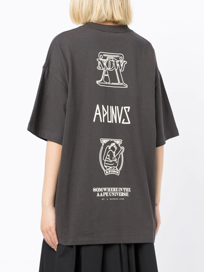 Shop Aape By A Bathing Ape Logo-print Oversized T-shirt In Grau