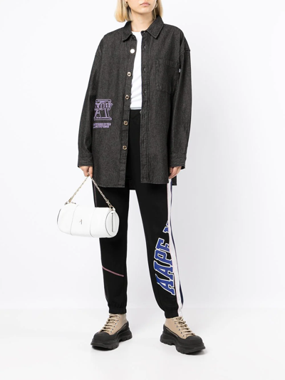 Aape By A Bathing Ape Logo-print Tapered Trousers In Schwarz