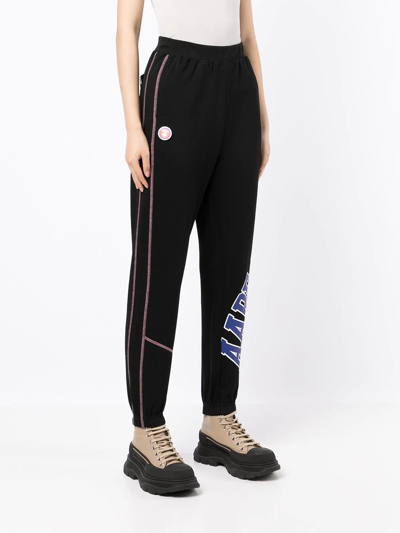 Aape By A Bathing Ape Logo-print Tapered Trousers In Schwarz