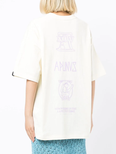 Shop Aape By A Bathing Ape Logo-print Oversized T-shirt In Weiss