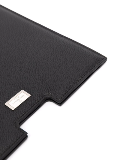Shop Corneliani Leather Laptop Sleeve In Schwarz