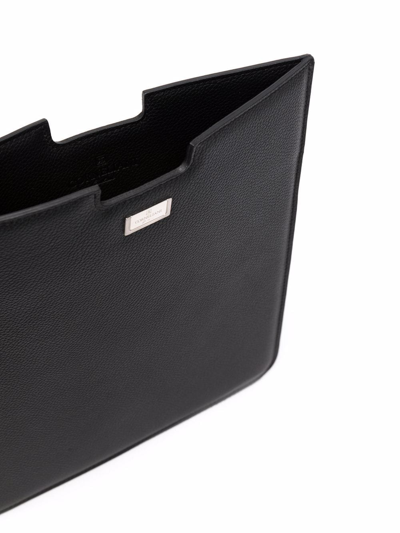 Shop Corneliani Leather Laptop Sleeve In Schwarz