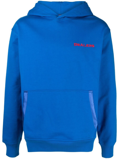 Shop Just Don Embroidered-dealers Hoodie In Blau