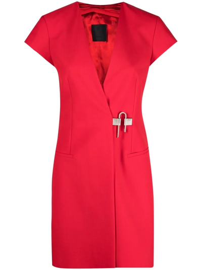 Shop Givenchy Padlock-detail Wrap Dress In Rot
