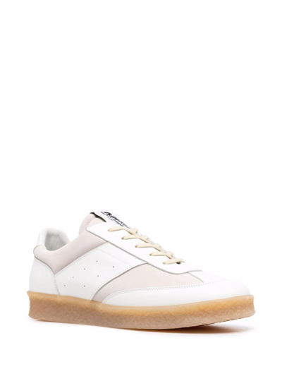 Shop Mm6 Maison Margiela Lace-up Low-top Sneakers In Weiss