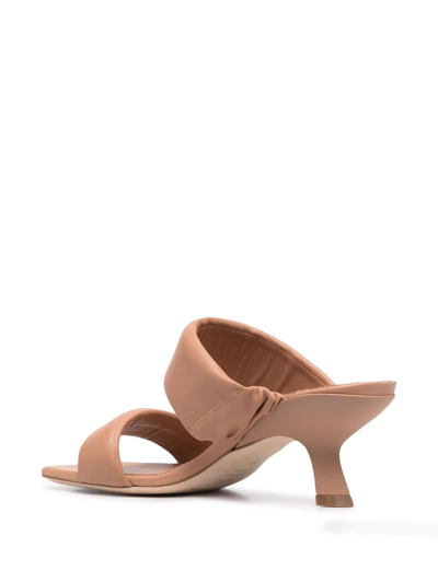 Shop Vic Matie Padded Leather Mules In Nude
