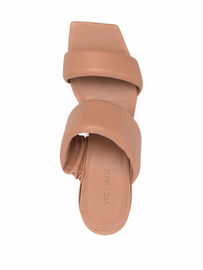Shop Vic Matie Padded Leather Mules In Nude