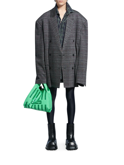 Shop Balenciaga Engineered Blazer In Grey