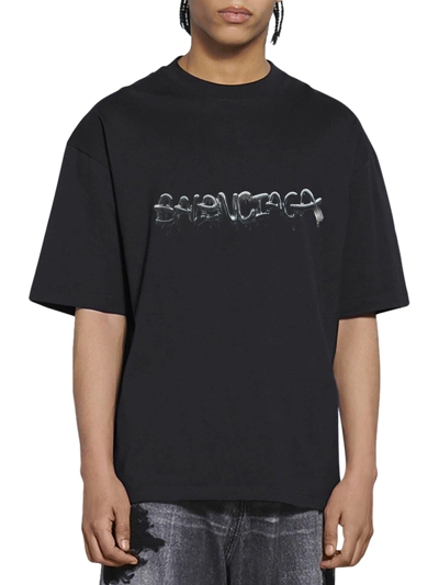 Balenciaga Men's Slime-logo Relaxed T-shirt In Black | ModeSens