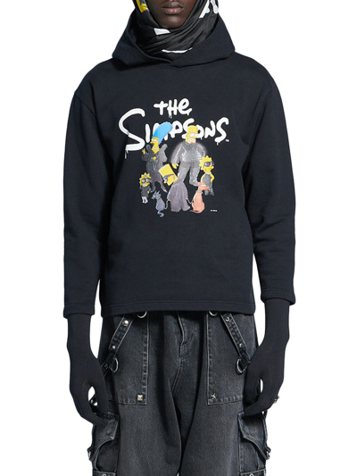Shop Balenciaga The Simpsons Tm & © 20th Television Hoodie Cropped Hoodie In Black