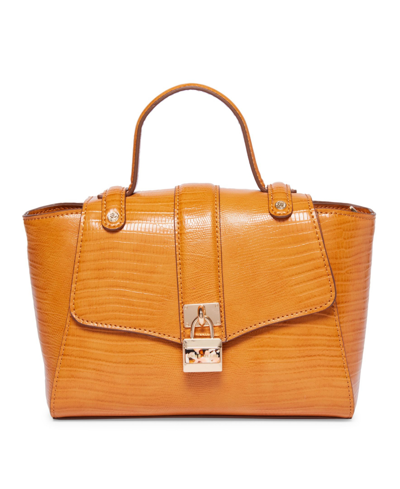 Shop Anne Klein Women's Satchel Bag With Lock In Brown