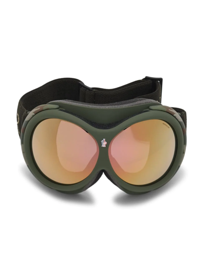 Moncler Camouflage Logo Snow Grenoble Goggles Dark Green