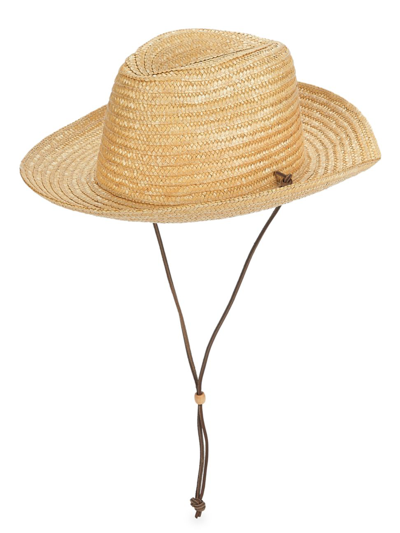Shop Saks Fifth Avenue Men's Collection Wide Brim Fedora Hat In Sesame