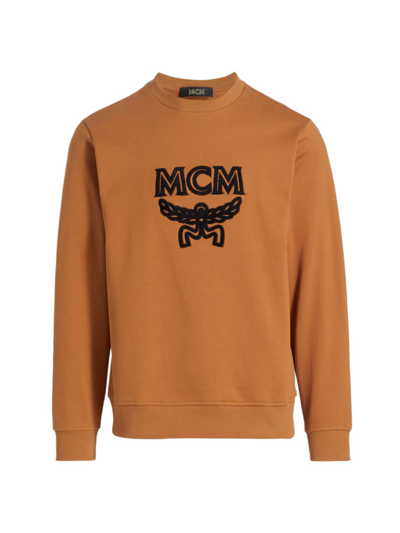 Shop Mcm Logo Crewneck Sweatshirt In Roasted Pecan