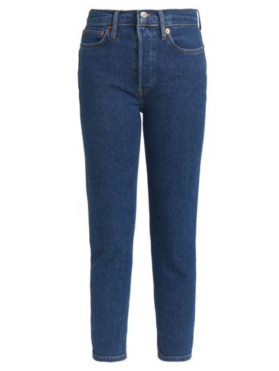 Shop Re/done Women's 90s High-rise Ankle Cropped Jeans In Western Rinse