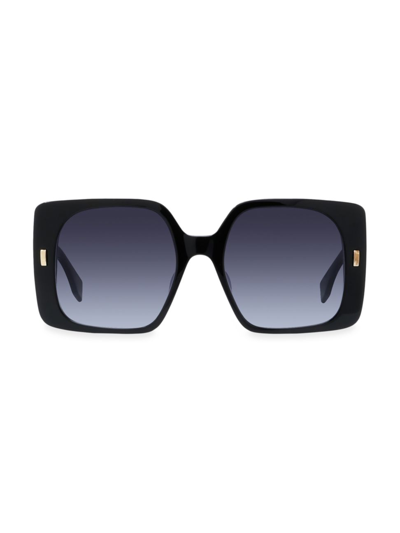 Shop Fendi First 53mm Square Sunglasses In Black Gold