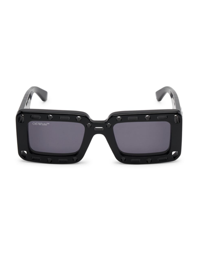 Shop Off-white Men's Atlantic 152mm Rectangular Sunglasses In Black Dark Grey