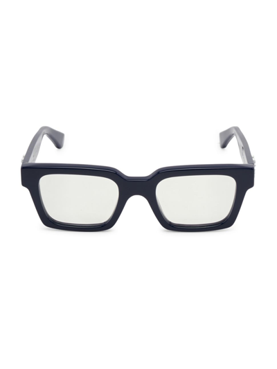 Shop Off-white Men's Blue-block 142mm Rectangular Glasses In Navy Blue Block