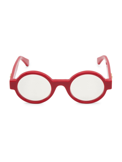 Shop Off-white Men's Blue-block 138mm Round Glasses In Red Blue Block