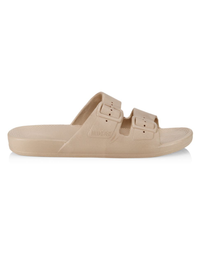 Shop Freedom Moses Women's Two-strap Slides In Smoke