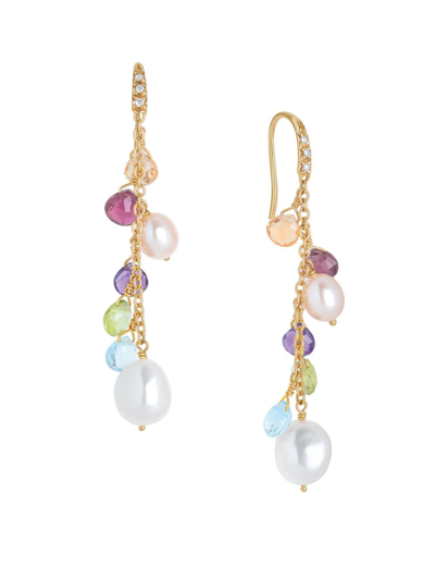 Shop Marco Bicego Women's Paradise 18k Yellow Gold, Diamond, & Mixed-gemstone Drop Earrings