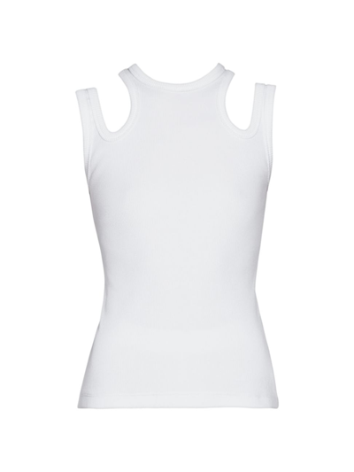 Shop A.w.a.k.e. Women's Shoulder Cut-out Tank Top In White