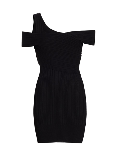 Shop Aknvas Women's Alanis Off-the-shoulder Minidress In Black