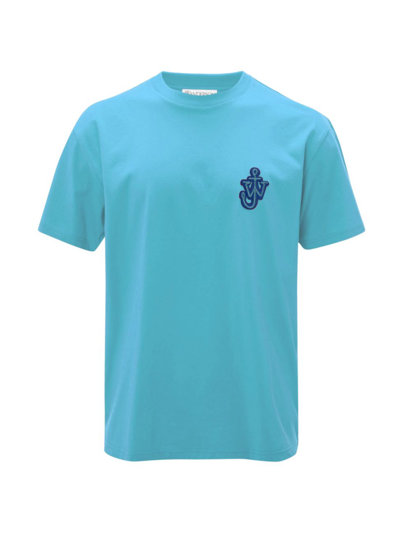 Shop Jw Anderson Men's Anchor Patch Cotton T-shirt In Blue