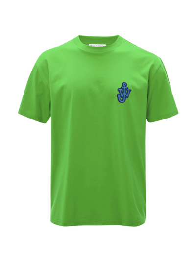Shop Jw Anderson Anchor Patch Cotton T-shirt In Green
