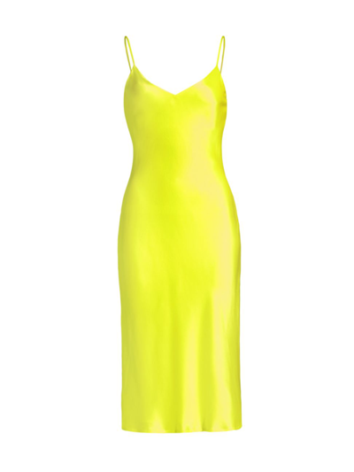 Shop L Agence Women's Jodie Silk Slip Dress In Chartreuse