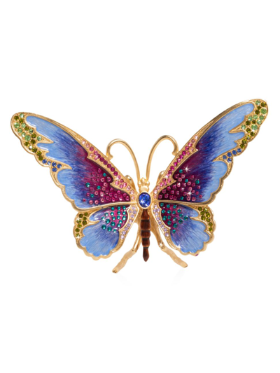 Shop Jay Strongwater Puccini Large 14k Goldplated & Swarovski Crystal Butterfly Figurine