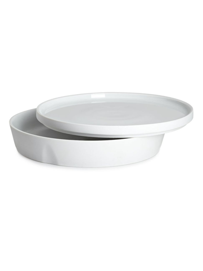 Shop Degrenne Paris L'econome By Starck 2-piece Shallow Bowl & Plate Set In White